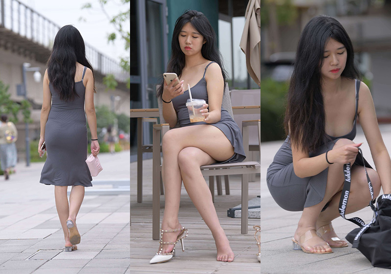 1047、[街拍]M954.灰裙美女[视频图片42G]