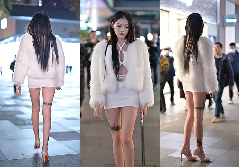 1111、[街拍]F221.菲菲白短裙[视频3.07G]