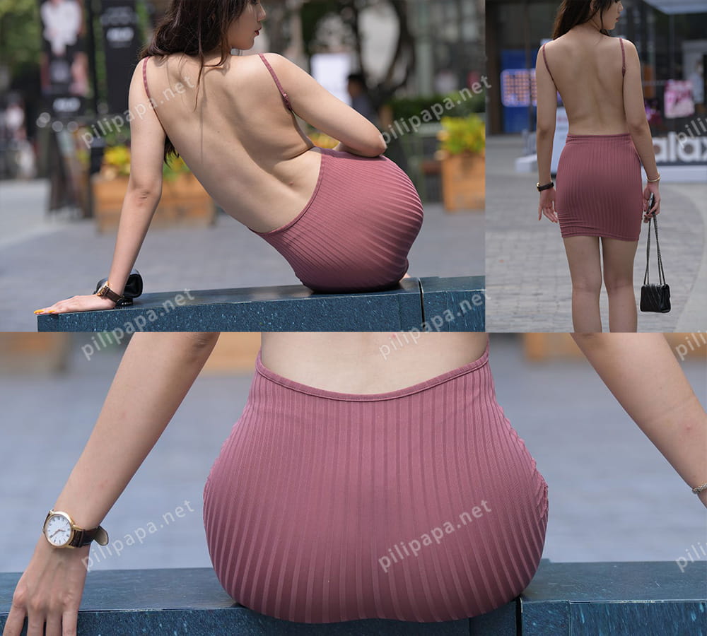 1116、[街拍]860.褐色包臀裙美女[图片视频15.75G]